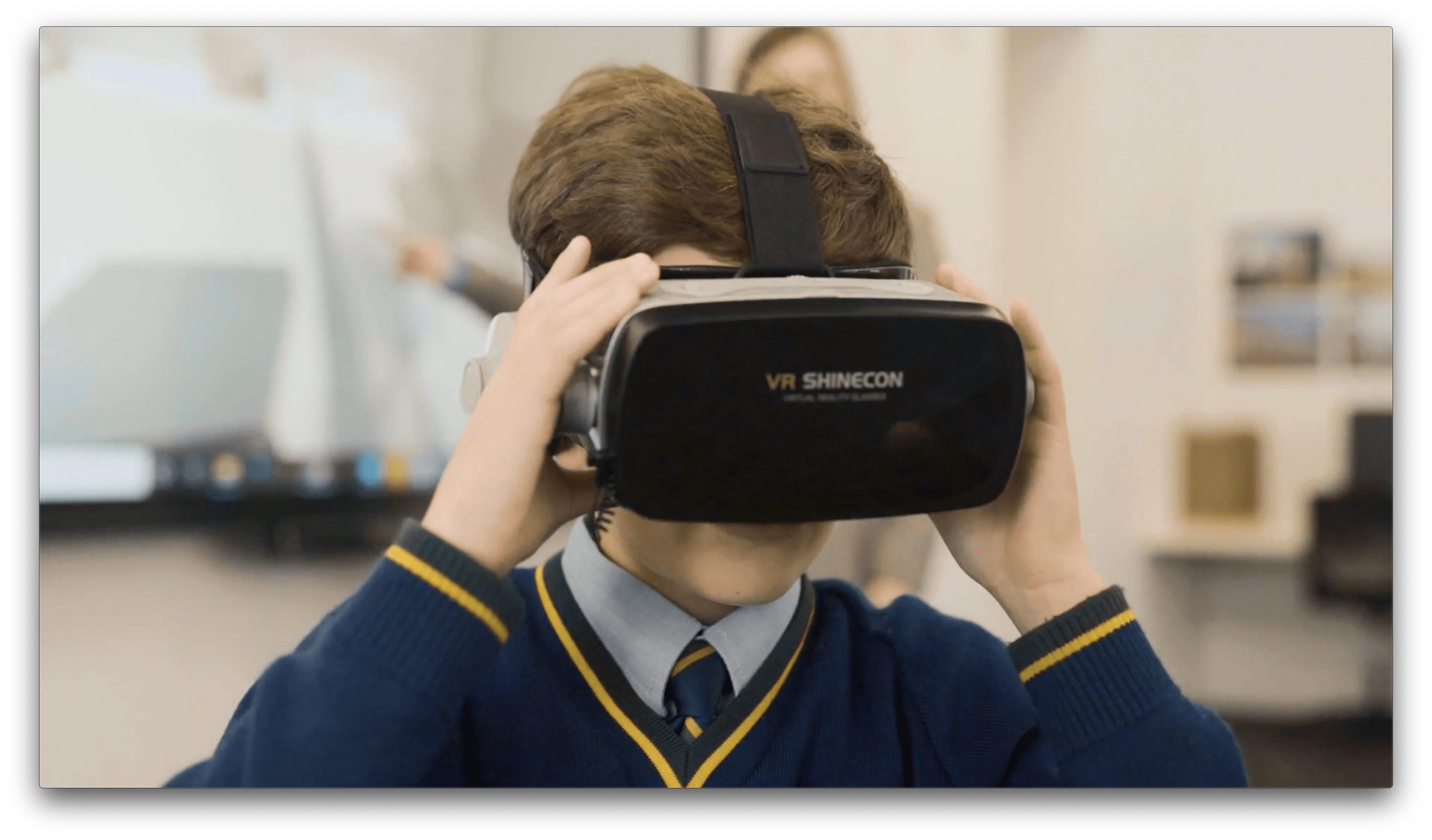 Boy using VR for AISSA VR research project